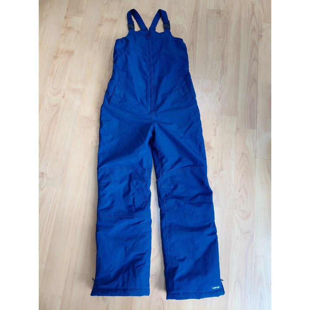 Lands End Squall Snow Bibs Royal Blue Kids 18 Grow-A-Longs Insulated Overalls